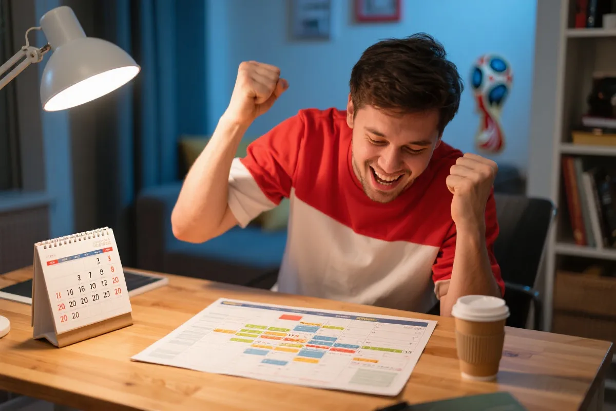 球迷正在查看赛程表